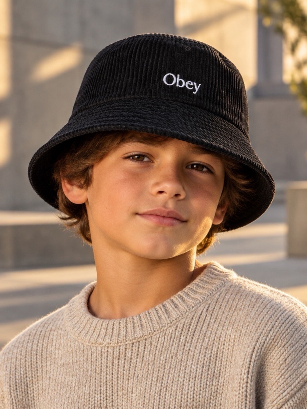 OBEY Bold Black Cord Bucket Hat One Size Fits Most NWOT